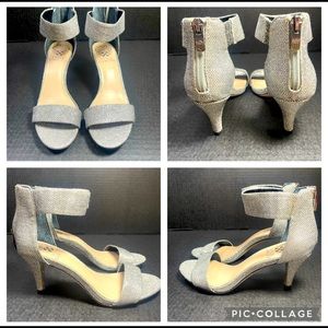 BRAND NEW VINCE CAMUTO BACK ZIP SILVER 2.5” HEELS 5.5M PRICE FIRM!!!